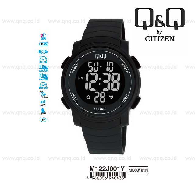 NEW 161 Q&Q QnQ QQ Original Jam Tangan Pria Digital - M122 M122J Water Resist 161