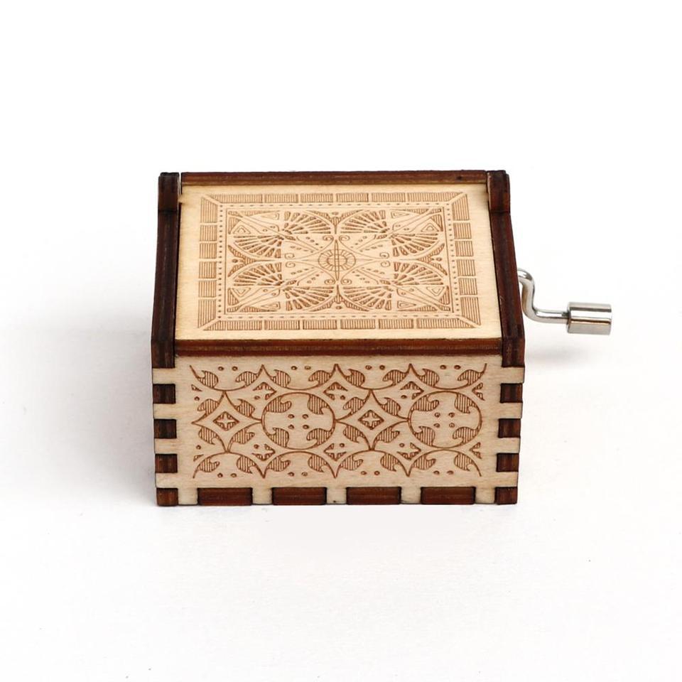 Private custom carved wooden Empty music box movie theme custom music box Christmas birthday gift Wo