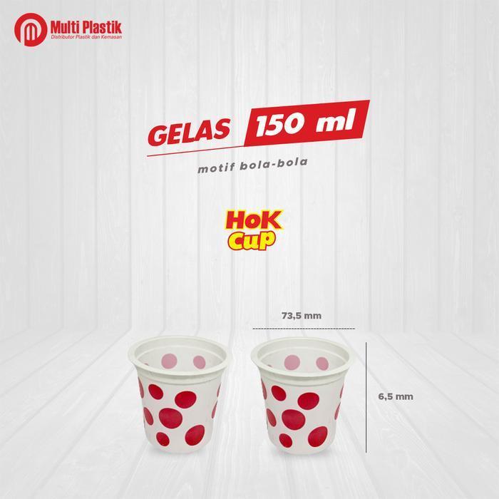 Gelas HOK Motif Bola-Bola 150 ml 200 ml - Gelas plastik - Gelas Es -