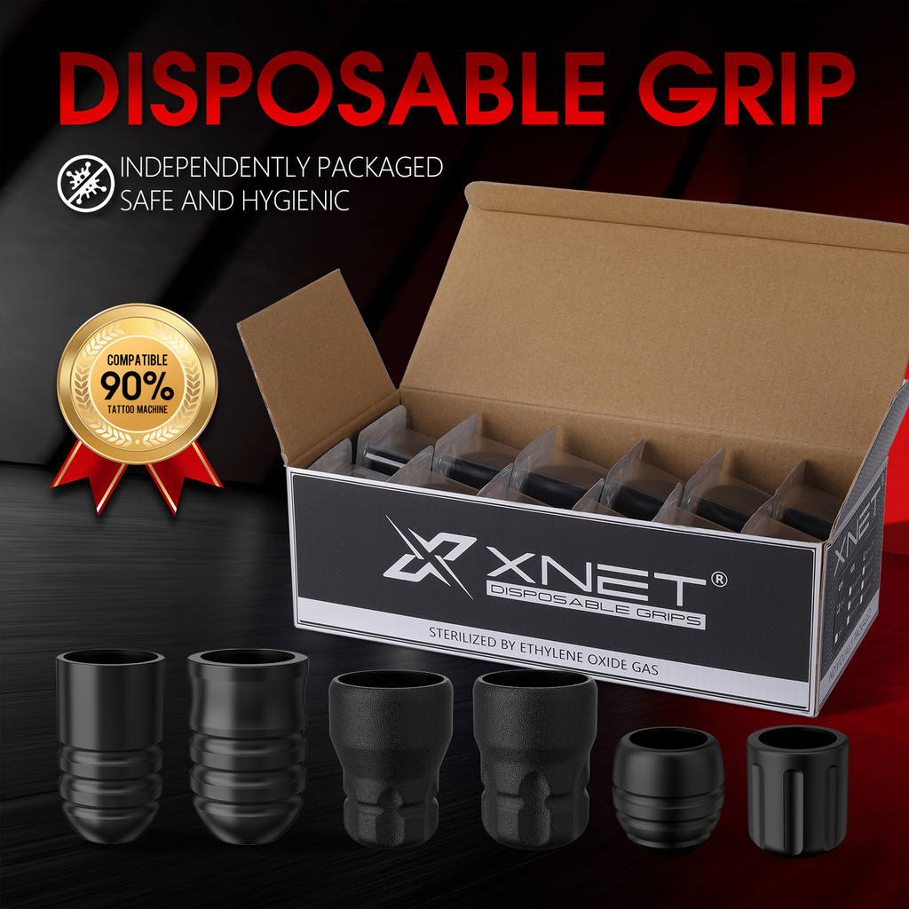 XNET Disposable Tattoo Grip 12pcs Size 34-38-40mm Silicone Material for XNET Vipera Bestia Wireless 