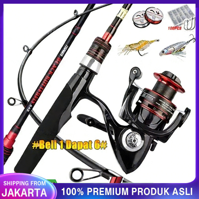 DAIWA set pancing daido 1.6m/1.8m/2.1m Reel Pancing Murah Reel Pancing 100M Senar Pancing Umpan Comb