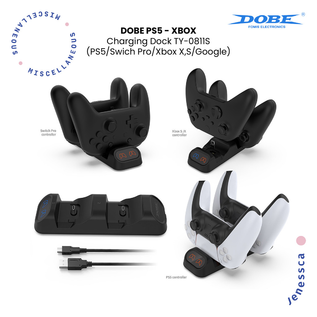 Dobe Universal Controller Charging Dock Joystick Stik PS5/Xbox/Rexus/Fantech TY-0811S