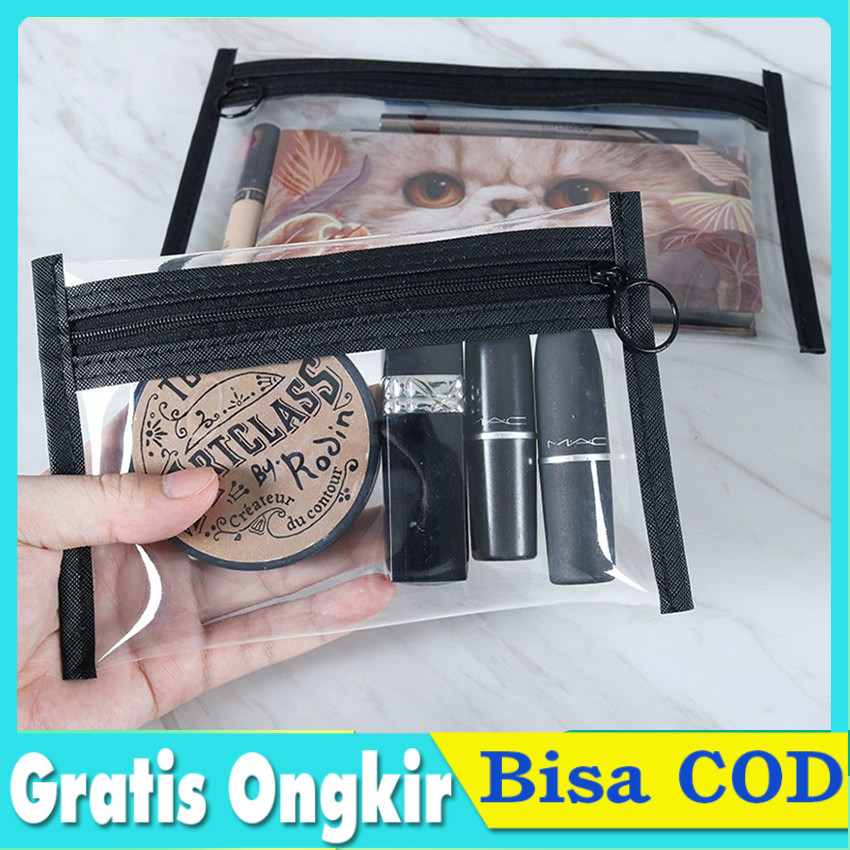 Tas Kosmetik Transparan Waterproof Tas Travel Washbag Tempat Sabun Mandi Anti Air Travel Toiletry Ba