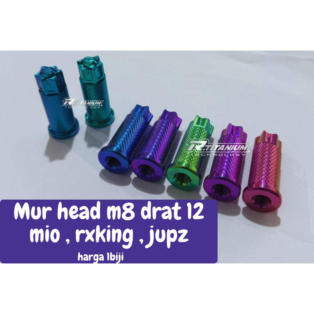 MUR HEAD PANJANG RXKING MIO JUPZ M8 DRAT 12 TITANIUM GRADE 5 VIETNAM