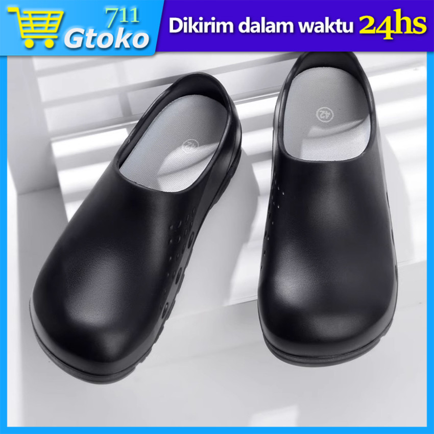 Sepatu Kitchen Pria Chef Shoes Sepatu Chef Ujung Besi Sepatu Antislip
