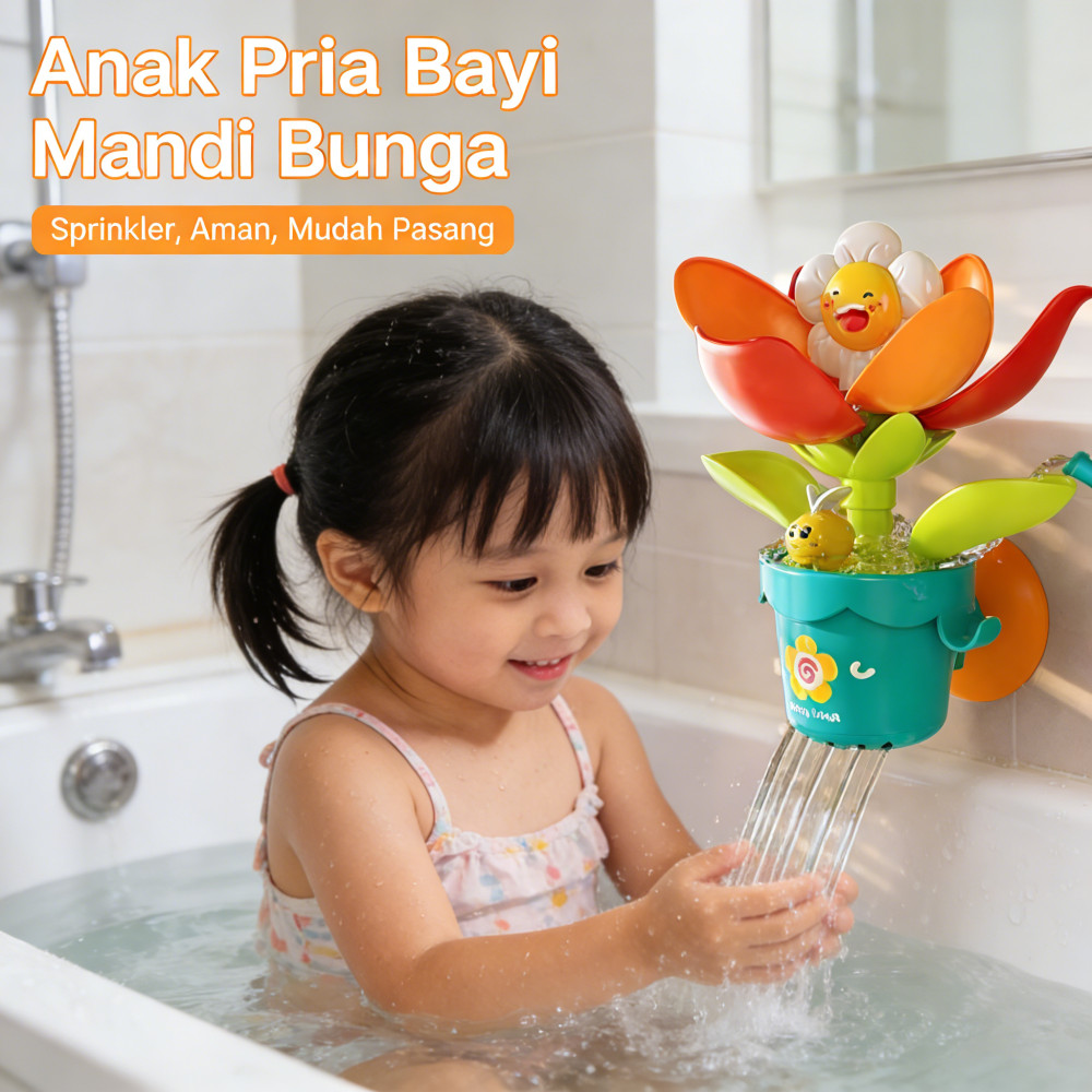 Anak Mandi Sprinkler Bunga Bayi Perempuan Penyiraman Mainan Pria