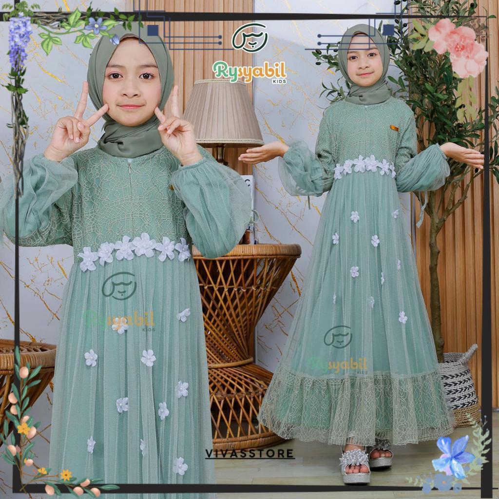 Terbaru Gamis Anak Princesa Dres Pesta Brukat Tile Kondangan Maxi Dres Kekinian Cod