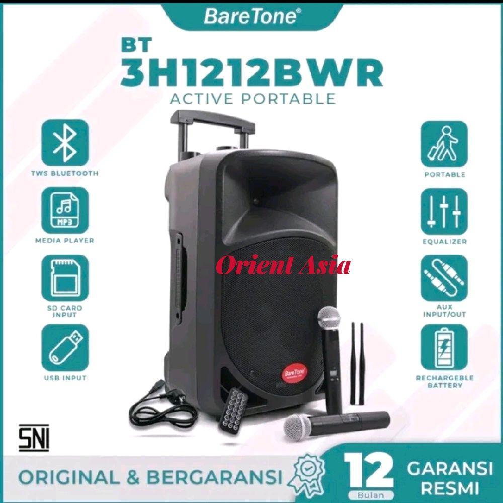Speaker aktif Baretone wireless portable BT 3H1212BWR Baretone 12BWR 12inch kualitas terbaik dan ber