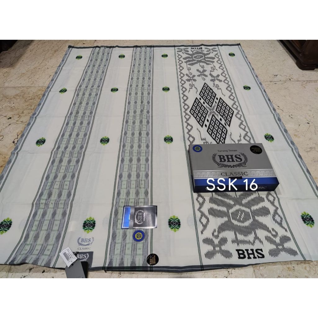 TERBARU Sarung BHS Classic Silver Songket Sutra Asli