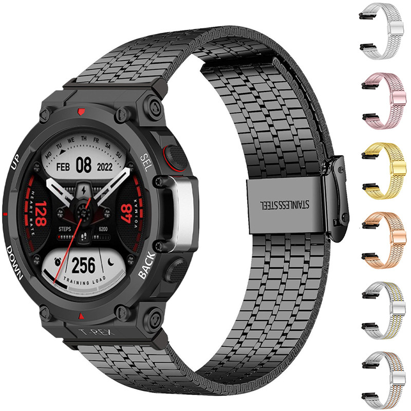 Stainless Steel Watband For Amazfit T-Rex 3/2 Metal Strap For Amazfit T Rex/2Ulrtra Wrist Band for a