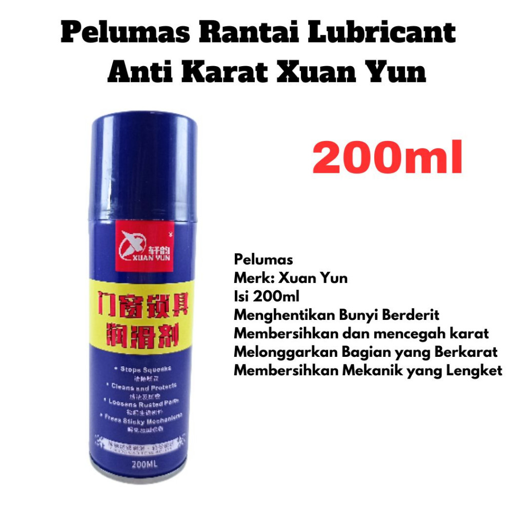 Pelumas Rantai Lubricant 200ml Anti Karat Xuan Yun