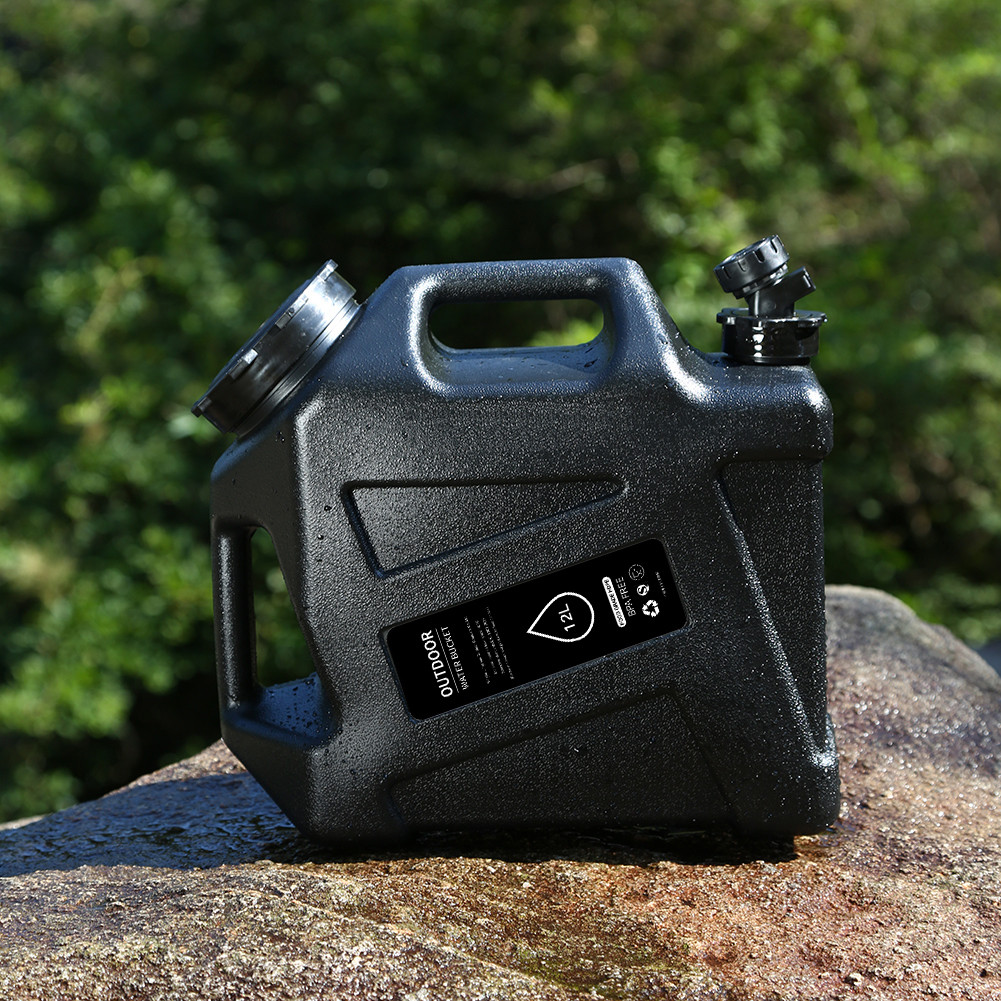 Jerigen Air Darurat Portabel 12L Kapasitas Besar Dispenser Air Pembawa Tangki Penyimpanan Air untuk 