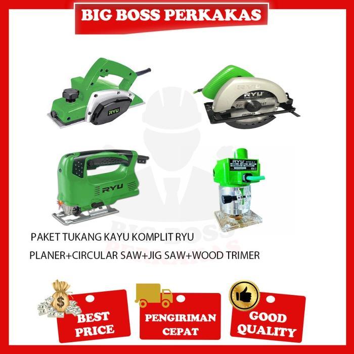 PAKET TUKANG KAYU KOMPLIT RYU PLANER/CIRCULAR SAW/JIG SAW/TRIMER 10