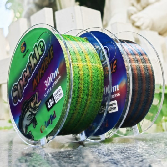 Bingolife Senar Pancing Nilon Speckle Biru Hijau 300m Efek Siluman Kamuflase dalam Air Kekuatan 1.7k