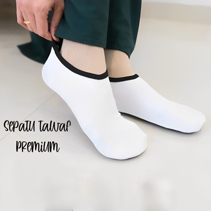 Sepatu Tawaf Anti Slip Hitam Putih Perlengkapan Haji Dan Umroh PRODUK PREMIUM