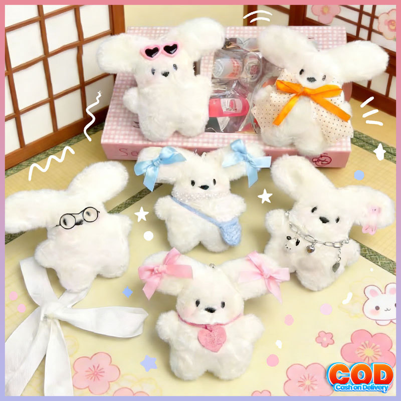 Gantungan Kunci Kelinci Anjing Boneka Tas Estetika Lucu Liontin Tas Liontin Anjing Susu Kecil