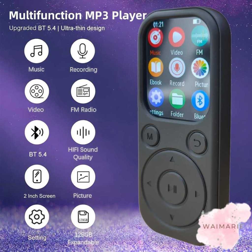 Yoidesu MP3 Digital Audio Player HiFi Bluetooth MP4 2 Inch 210mAh - SD-09