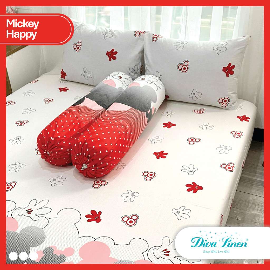 Diva Linen Golden Eterna Katun CVC Sprei Tinggi 30 - Mickey Happy