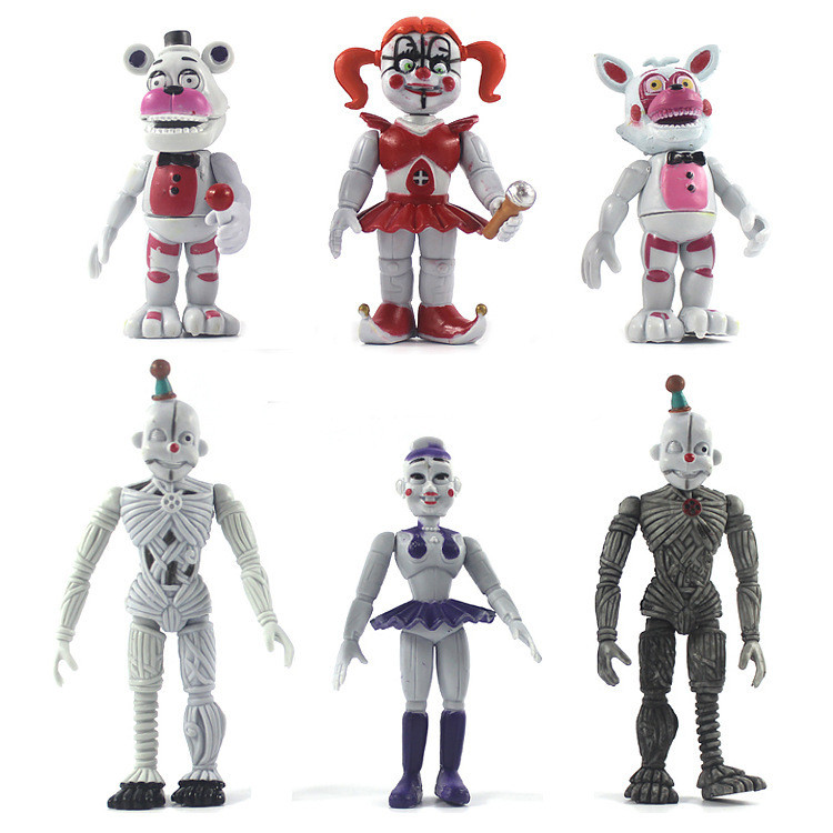 6pcs Hot Fnaf Pvc Toys Action Figure Doll Sister Location Funtime Foxy Bear Ballora Puppet Figure Fr
