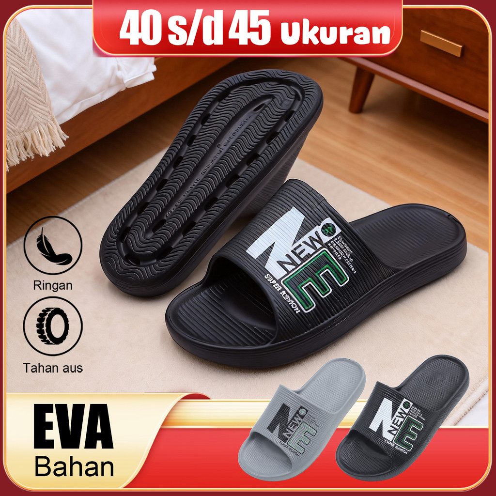 INKAYNI sandal laki laki slop karet pria sandal slop pria karet empuk sandal anti slip dan anti lici