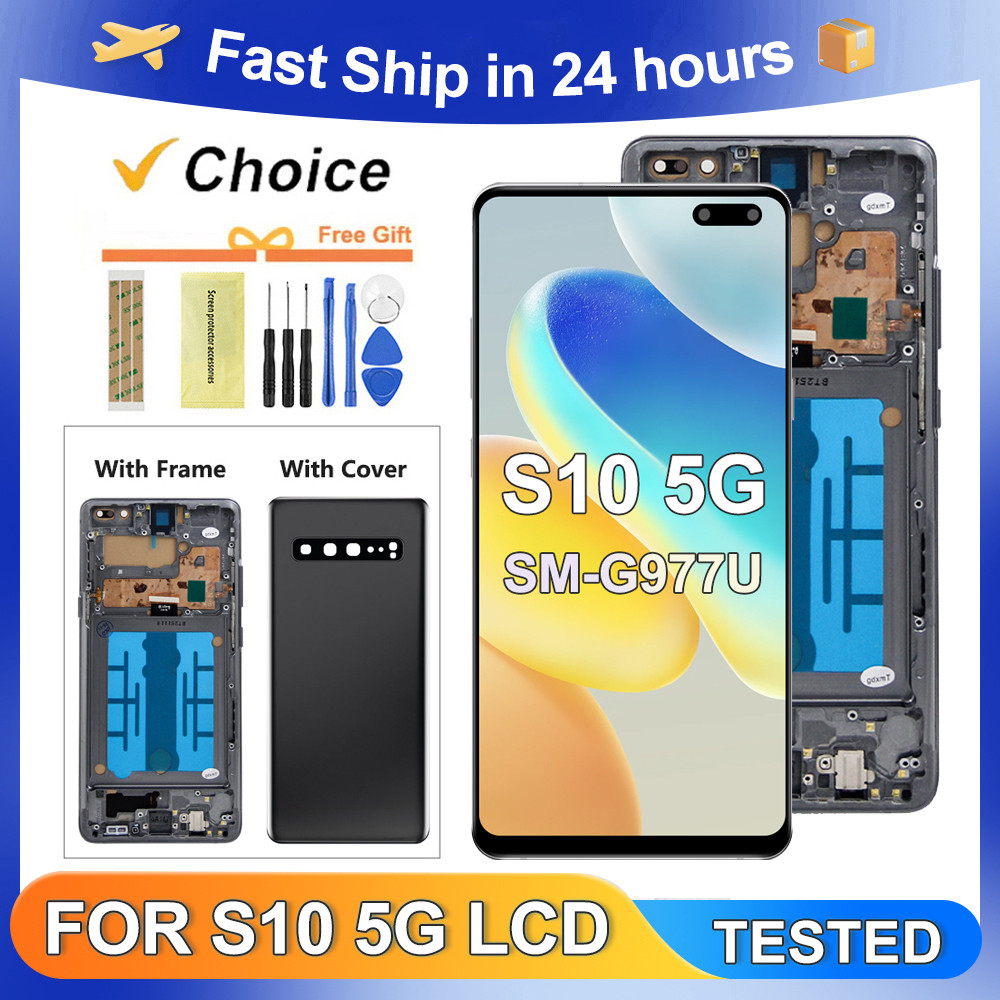 Tested S10 5G SM-G977U G977N G977B G9770 G977T For Samsung For S10 5G LCD splay Tou Screen gitizer A