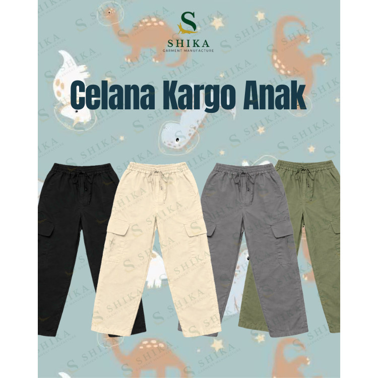 Celana Panjang Cargo Anak Perempuan Korea Style Celana Cargo Anak Cewek