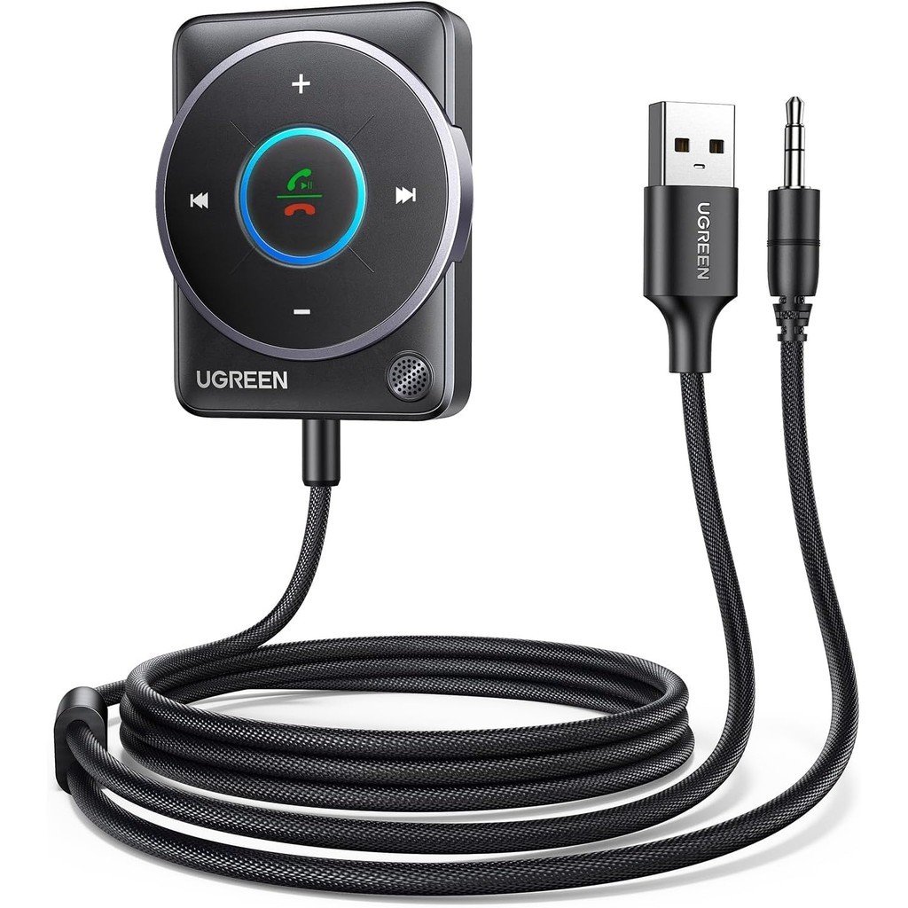 Ugreen 35002 Car Bluetooth 5.4 Receiver Audio Adapter with Mic