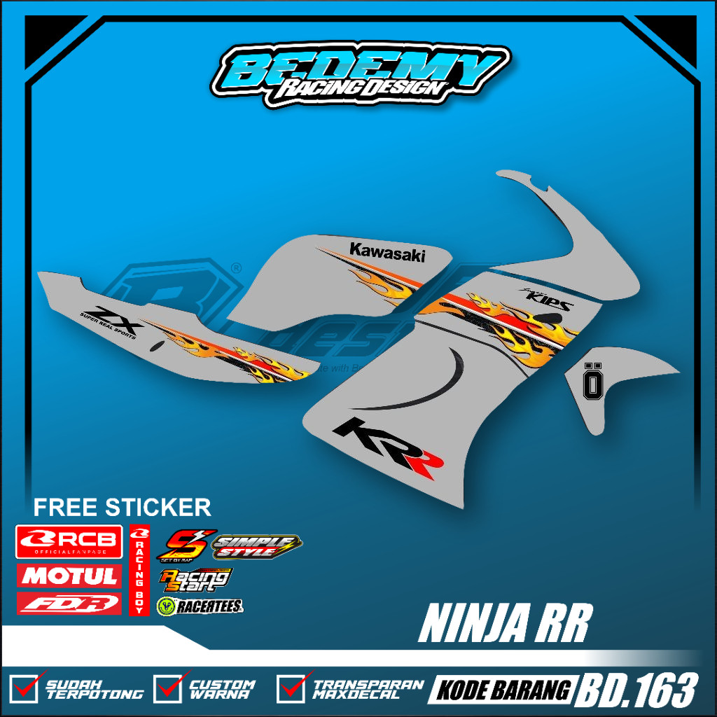 Stiker Striping Custom Ninja RR Old / KRR Transparan - Stiker Transparan CustomNinja RR OLD Ninja KR