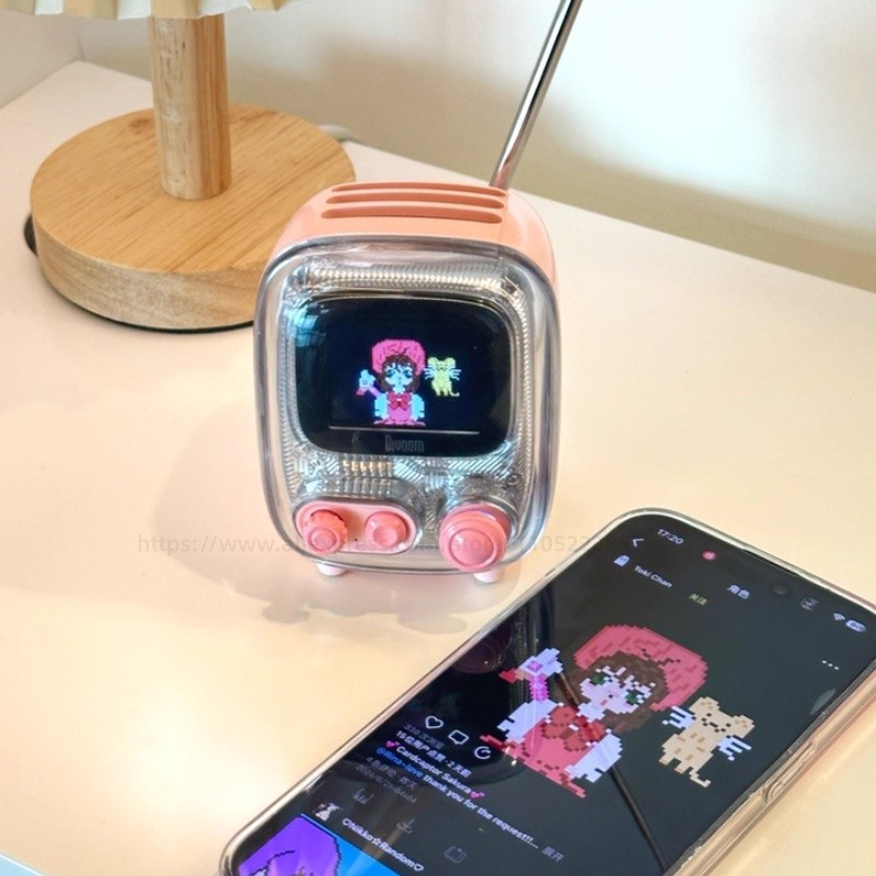Divoom Tiivoo-2 Mini Retro Wireless Bluetooth Speaker Portable Retro TV Radio Speaker Electronic Alb