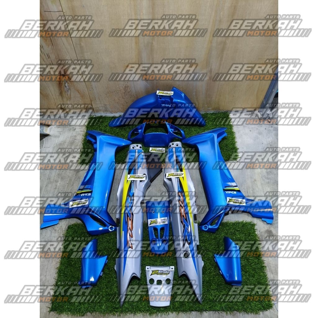 Cover Body Fizr Full Set Halus Body Fizr Dualtone Biru Meyalic Silver Body Set Halus Yamaha Fizr F1z