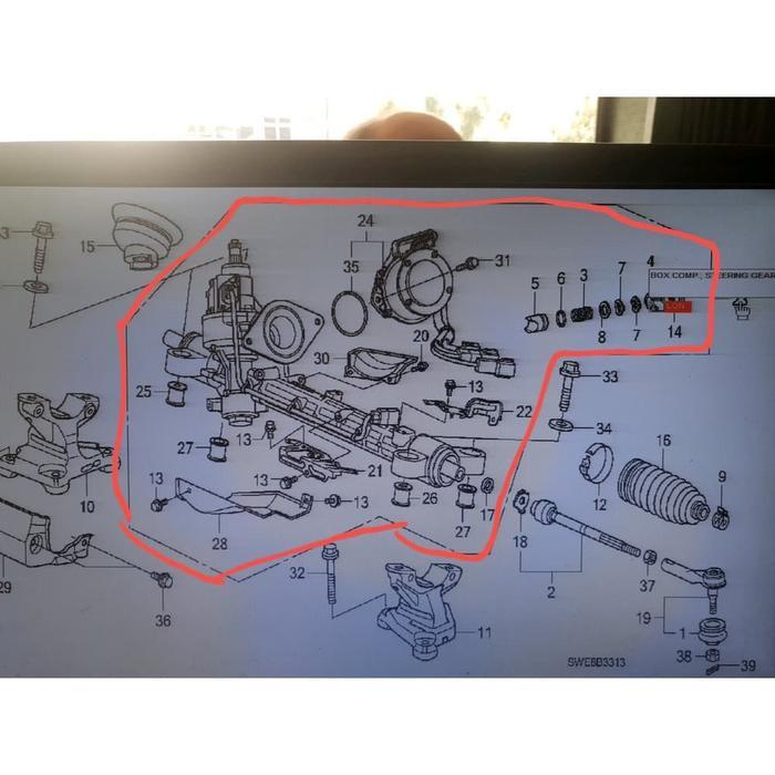 Gear Box Rack Steer Stir Power Steering Honda CRV RE Gen 3 2000 cc BERKUALITAS