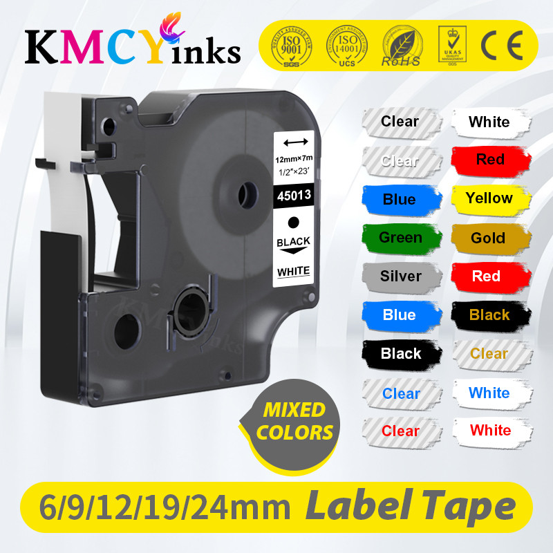KMCYinks 1PC 45013 45010 Labeling Tape 45013 Cartridge Compatible for Dymo D1 LabelManager Writer Ma