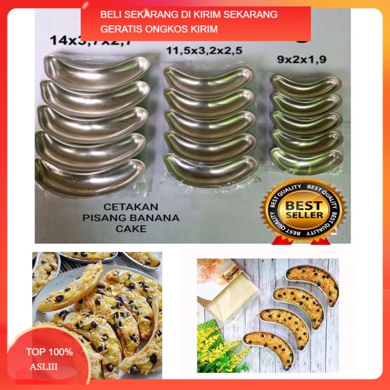 Cetakan Pisang Banana 10pcs Krispy Milk Bakar Citakan Pisang Crispy Almunium Tokyo