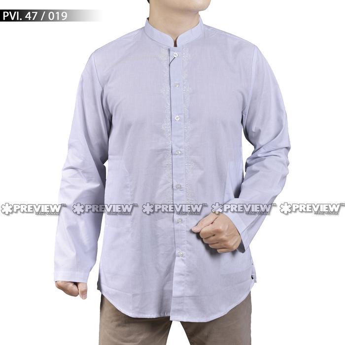 Baju Koko Preview Itang Yunasz Dilshad PVL 220/019 Katun Linen Elegan dengan 2 Kantong Size Internat