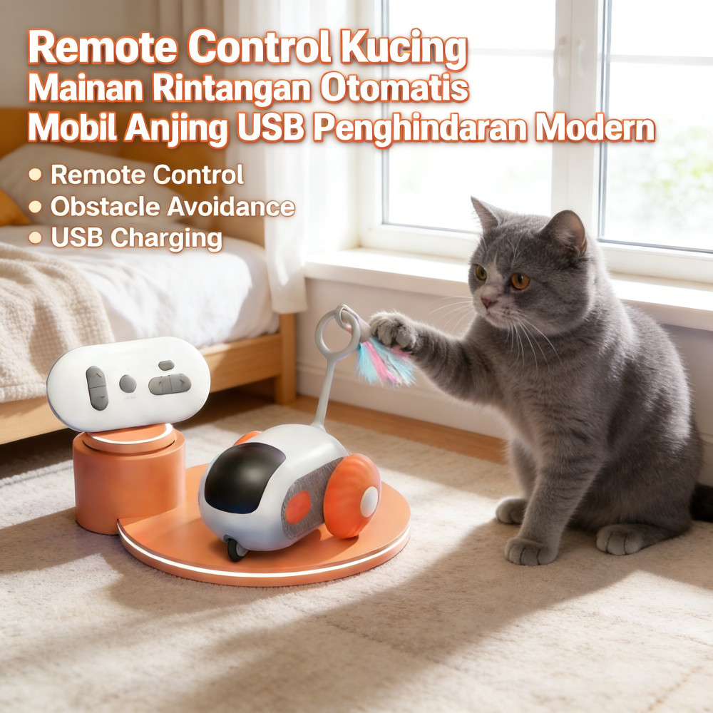 Mainan Mobil Kucing Dan Anjing Modern Penghindaran Rintangan Otomatis USB Remote Control Mobil Maina