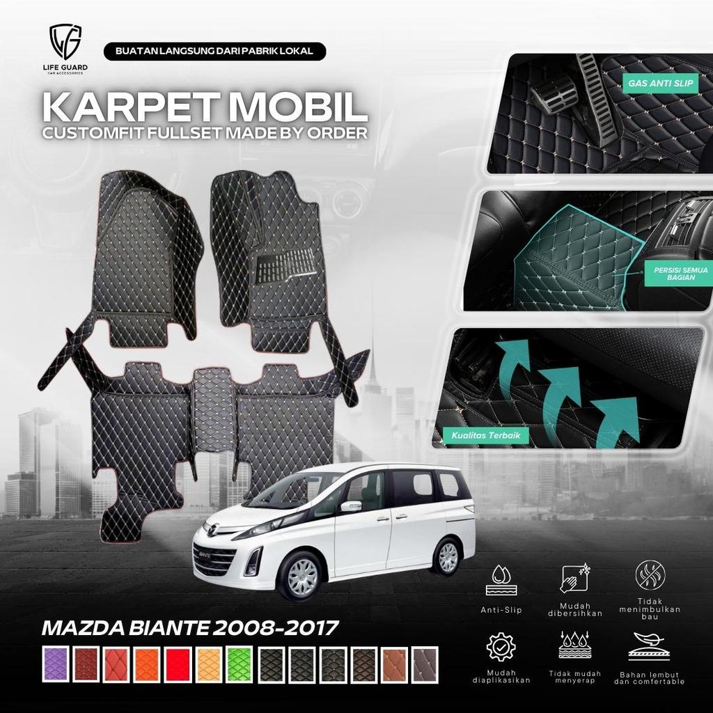 [Lifeguard] Aksesoris Interior Karpet 7D Mobil Mazda Biante 2008-2017 Fullset Bagasi Luxury