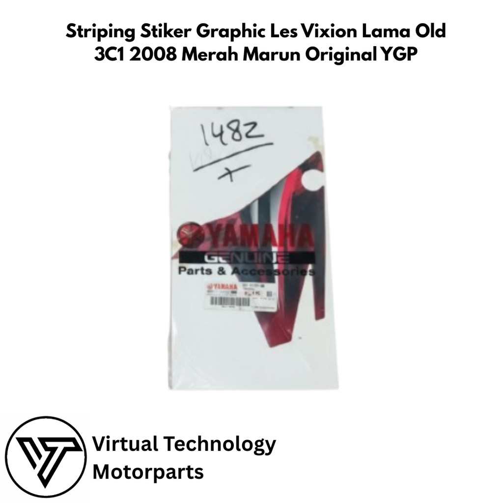 Striping Stiker Graphic Les Vixion Lama Old 3C1 2008 Merah Marun Original YGP