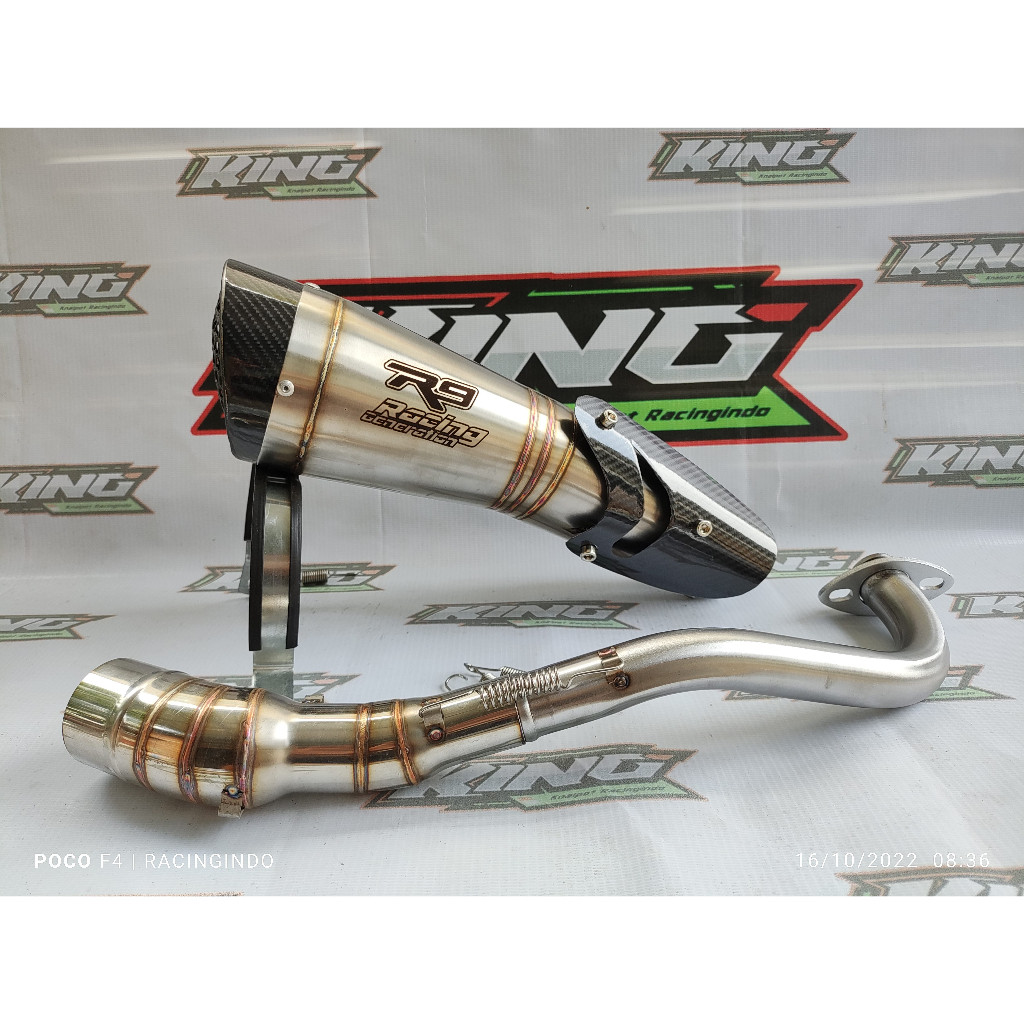 Knalpot Racing R9 H2 SS PCX 150/160 Adv 160/150 Vario 160 Mio J Yamaha Gear X Ride Dll