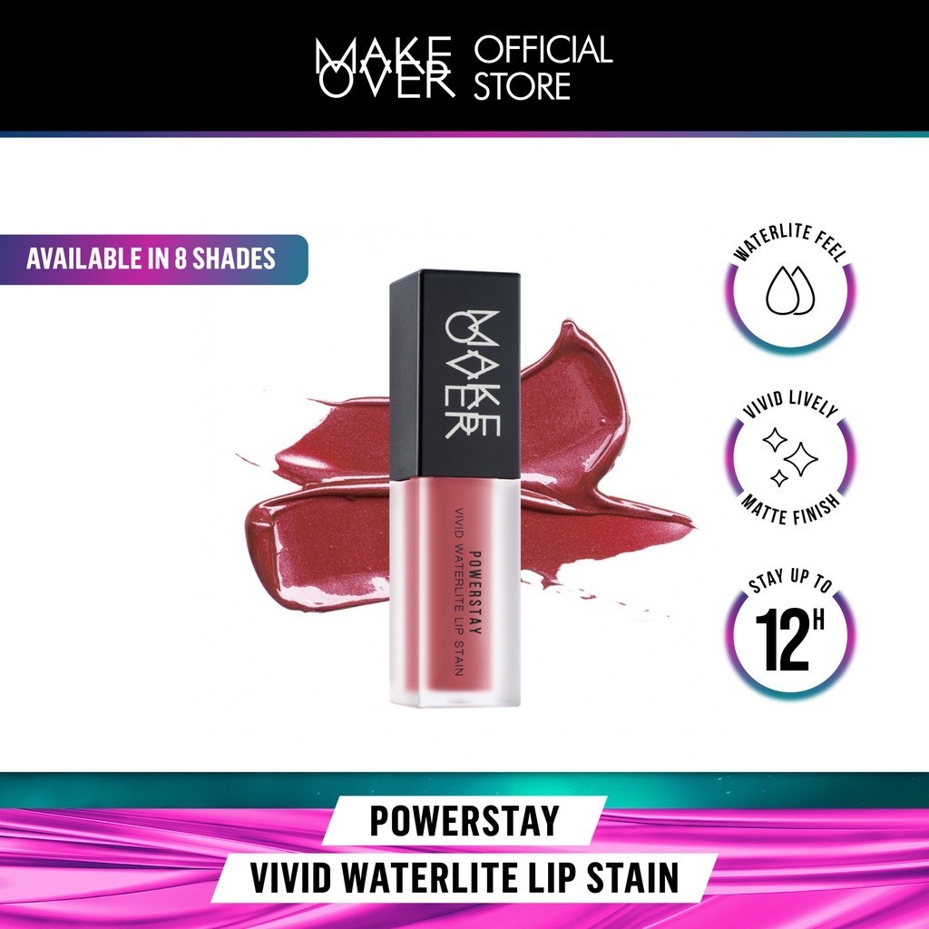 MAKE OVER Powerstay Vivid Waterlite Lip Stain - Natural Glossy Finish