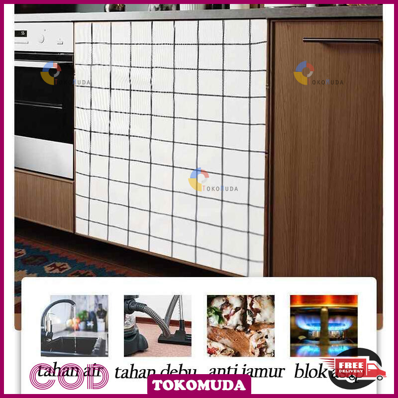 Promo Tokomuda Tirai Penutup Lemari Self Adhesive  Anti Air Tanpa Paku Tirai penutup kolong dapur