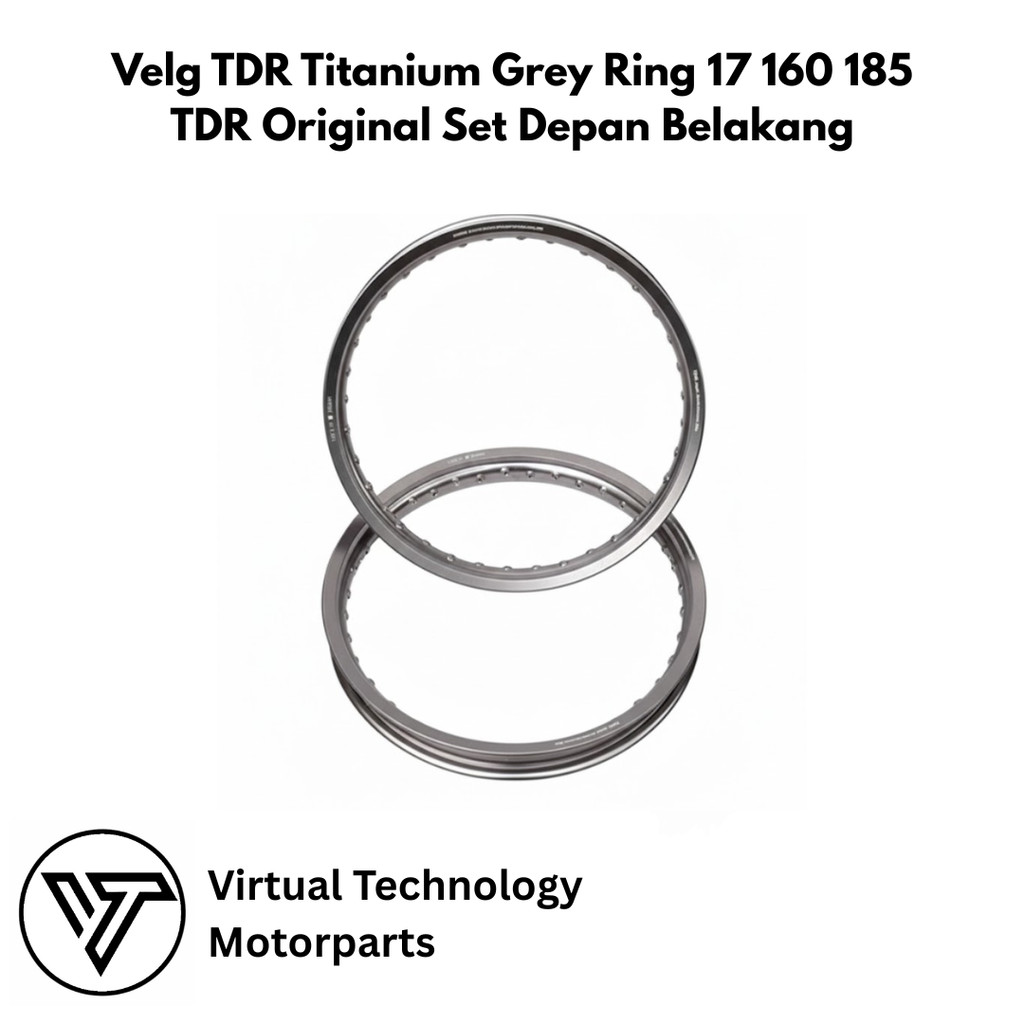 Velg TDR Titanium Grey Ring 17 160 185 TDR Original Set Depan Belakang