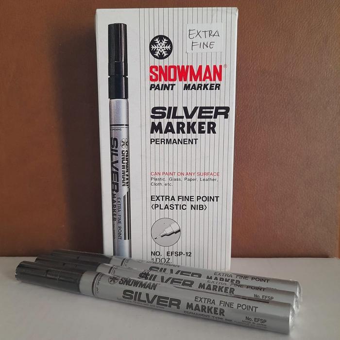 SPIDOL PAINT MARKER SNOWMAN FINE / EXTRA FINE - Putih FINE - EXTRAFIN SILVER
