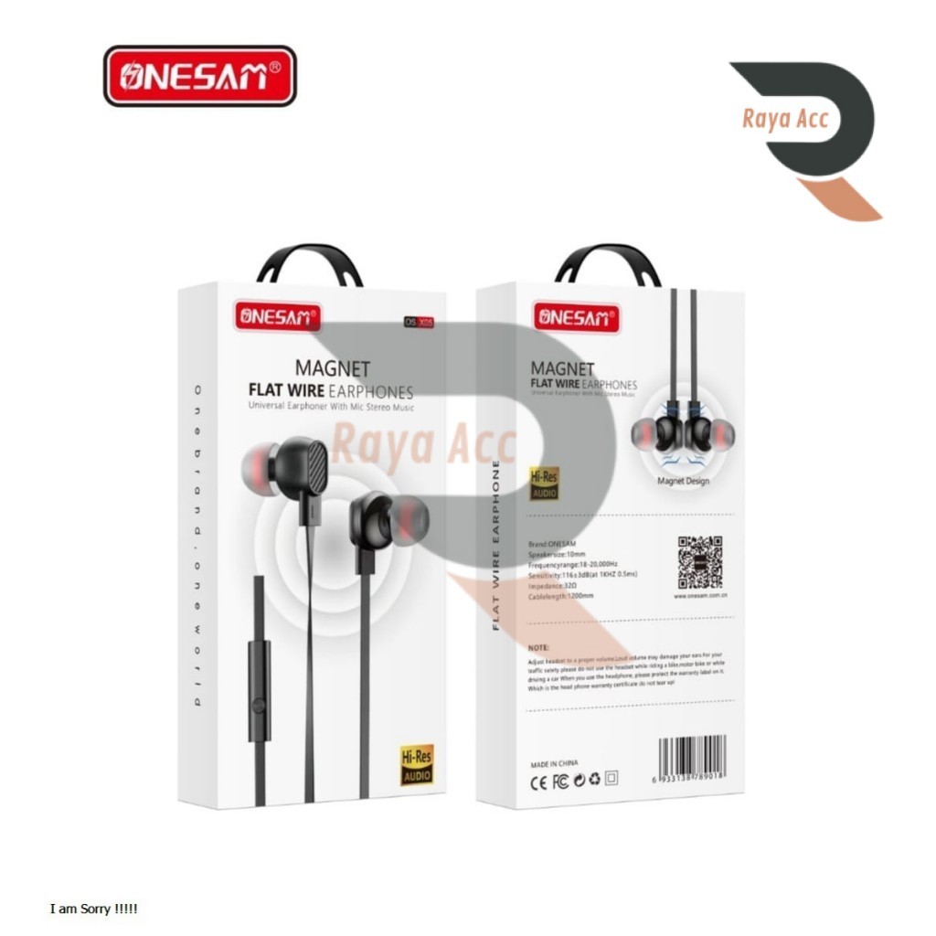 HF ONESAM X05 Earphone Headset Original – Desain Magnet, Hi-Res Audio dengan Suara Jernih & Bass Ste