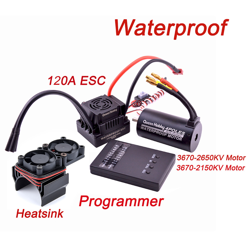 Waterproof 3660 3300KV / 3800KV & 3670 2150KV / 2650KV Brushless Motor 80A / 120A Brushless ESC Comb
