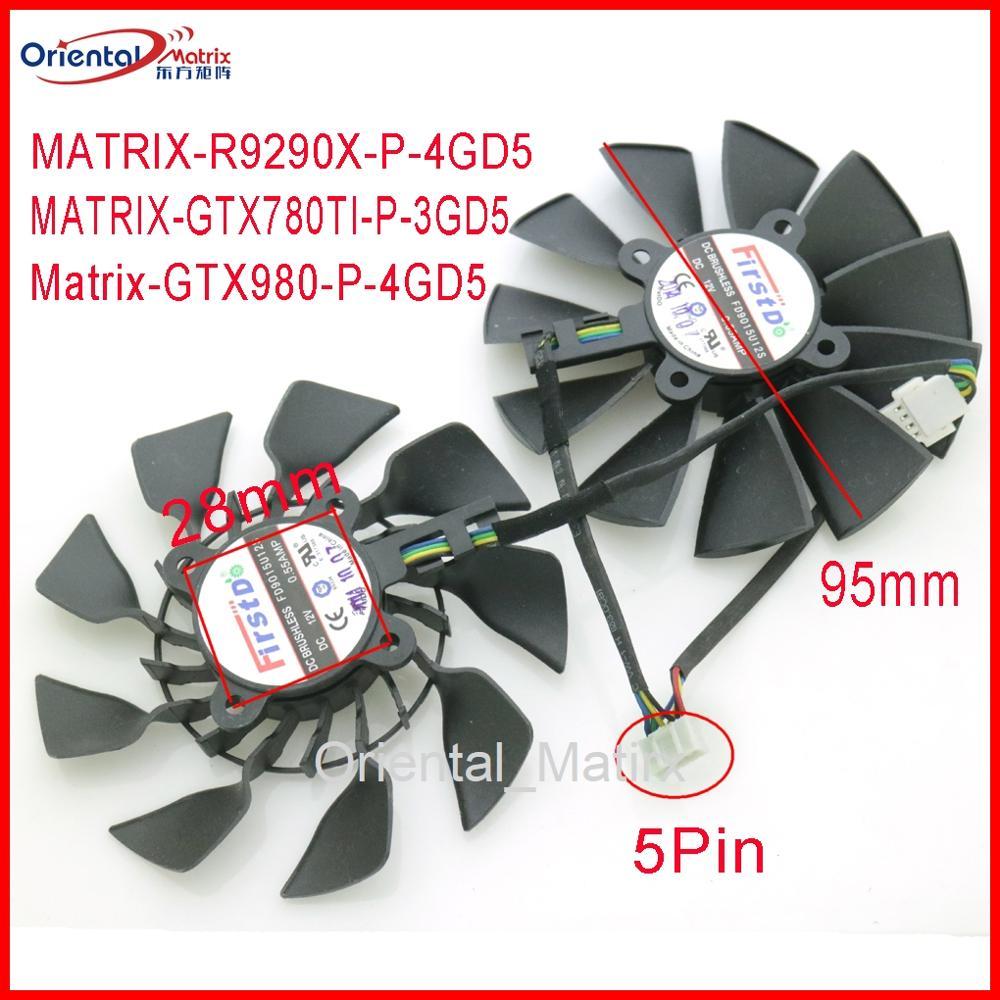Free Shipping FD9015U12S T129215SU 95mm Video Fan For ASUS MATRIX R9 280X 290X GTX780TI GTX980 GTX97