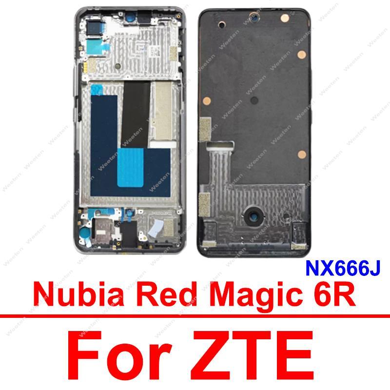 Front LCD Frame Housing For ZTE Nubia Red Magic 6R NX666J Front Frame Holder Middle Housing Cover Ca