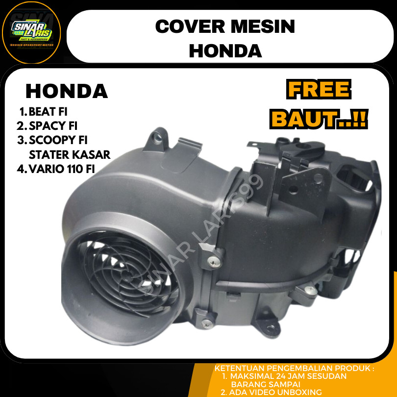 cover mesin beat fi scoopy fi starter kasar shroud inlet exhaust atas bawah