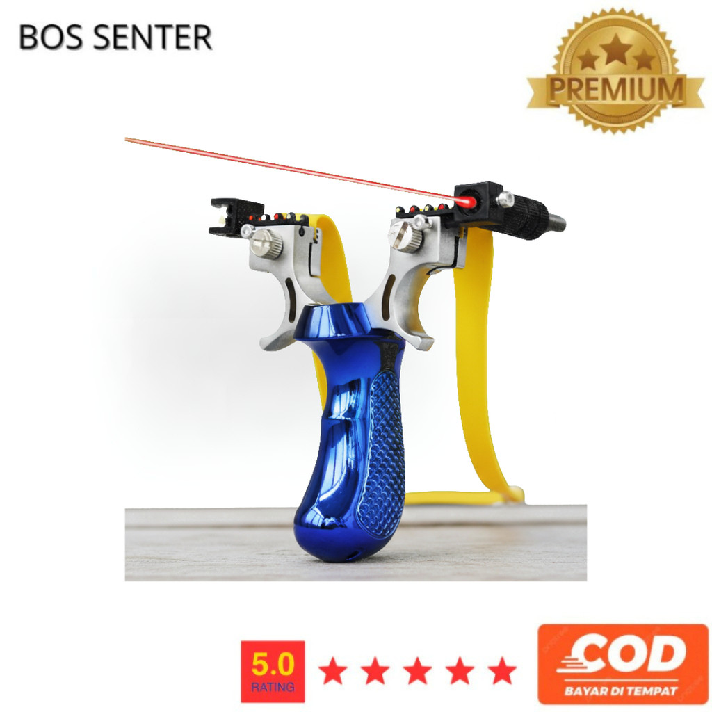 Slingshot Power Tactical Ketapel Laser Sight Bahan Stainless Steel
