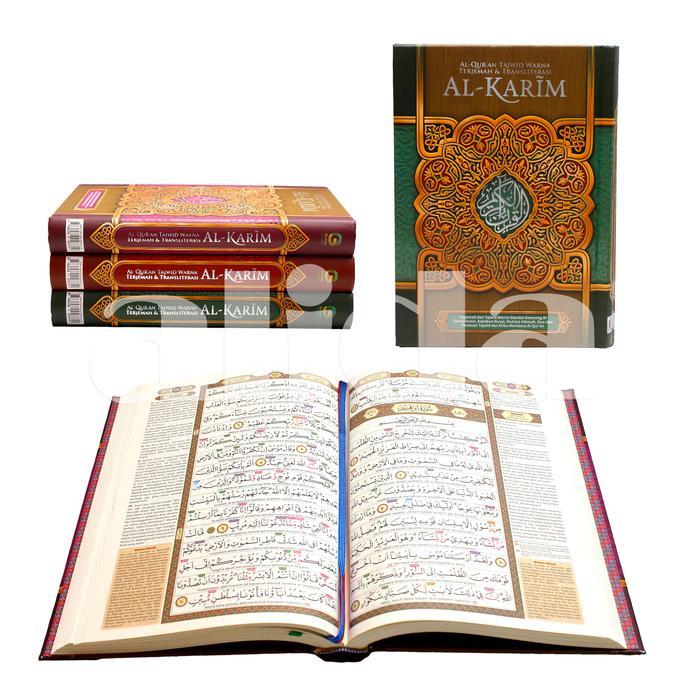 Al-Quran Terjemah Latin Al-Karim Uk A5 Alquran tajwid warna dan terjemahan Alkarim - Hijau Tosca, A5
