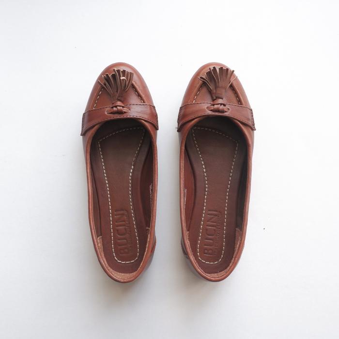 Sepatu Wanita Kulit Asli Premium | BUCINI GV 104 H Leather Shoes - COGNAC, 36